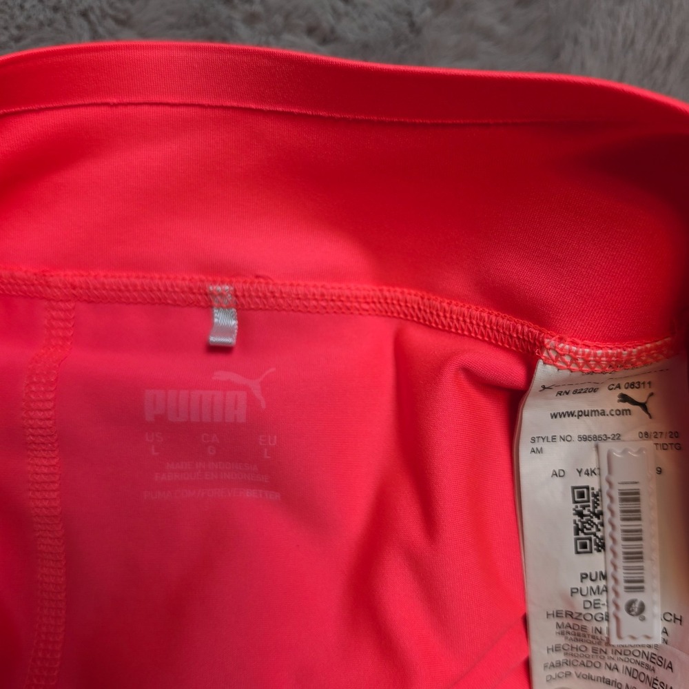 Puma Golf Skort Solid Neon Coral Pink Athletic Tennis Skirt Size Large 595853-22 - Picture 6 of 7